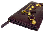 Balenciaga Purple Moto Flap Wallet