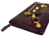 Balenciaga Purple Moto Flap Wallet