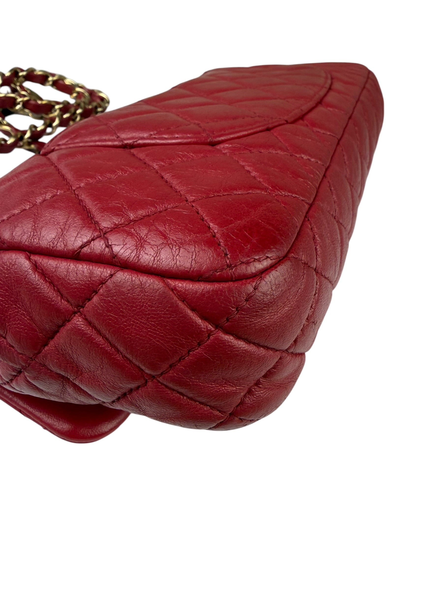 Chanel Red Quilted Leather Timeless Valentine Flap Bag 2009
