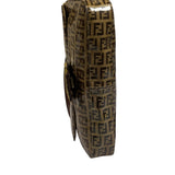 Fendi Brown Vinyl Zucca Baguette