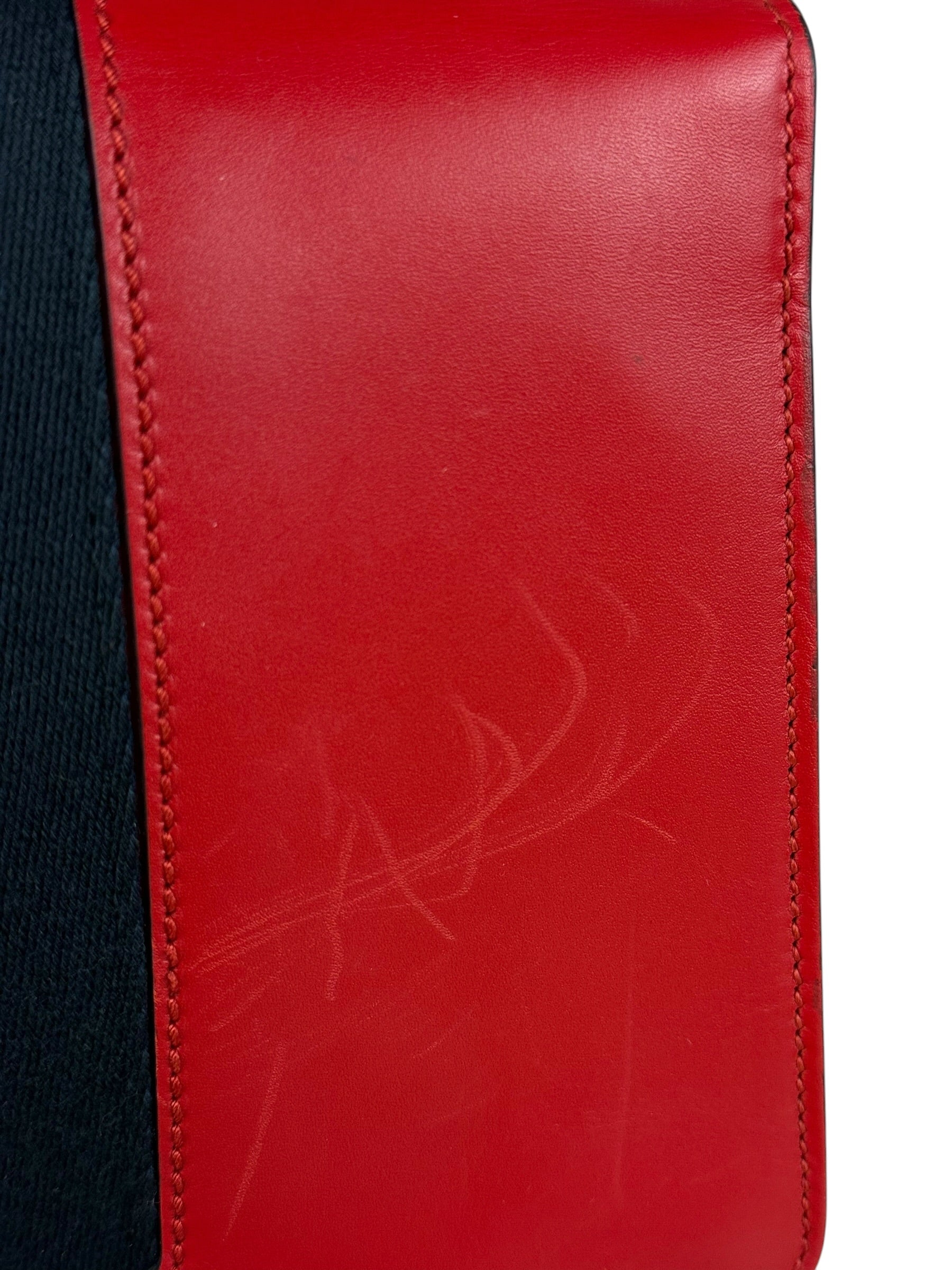 Gucci Red Leather Sylvie Buckle Shoulder Bag