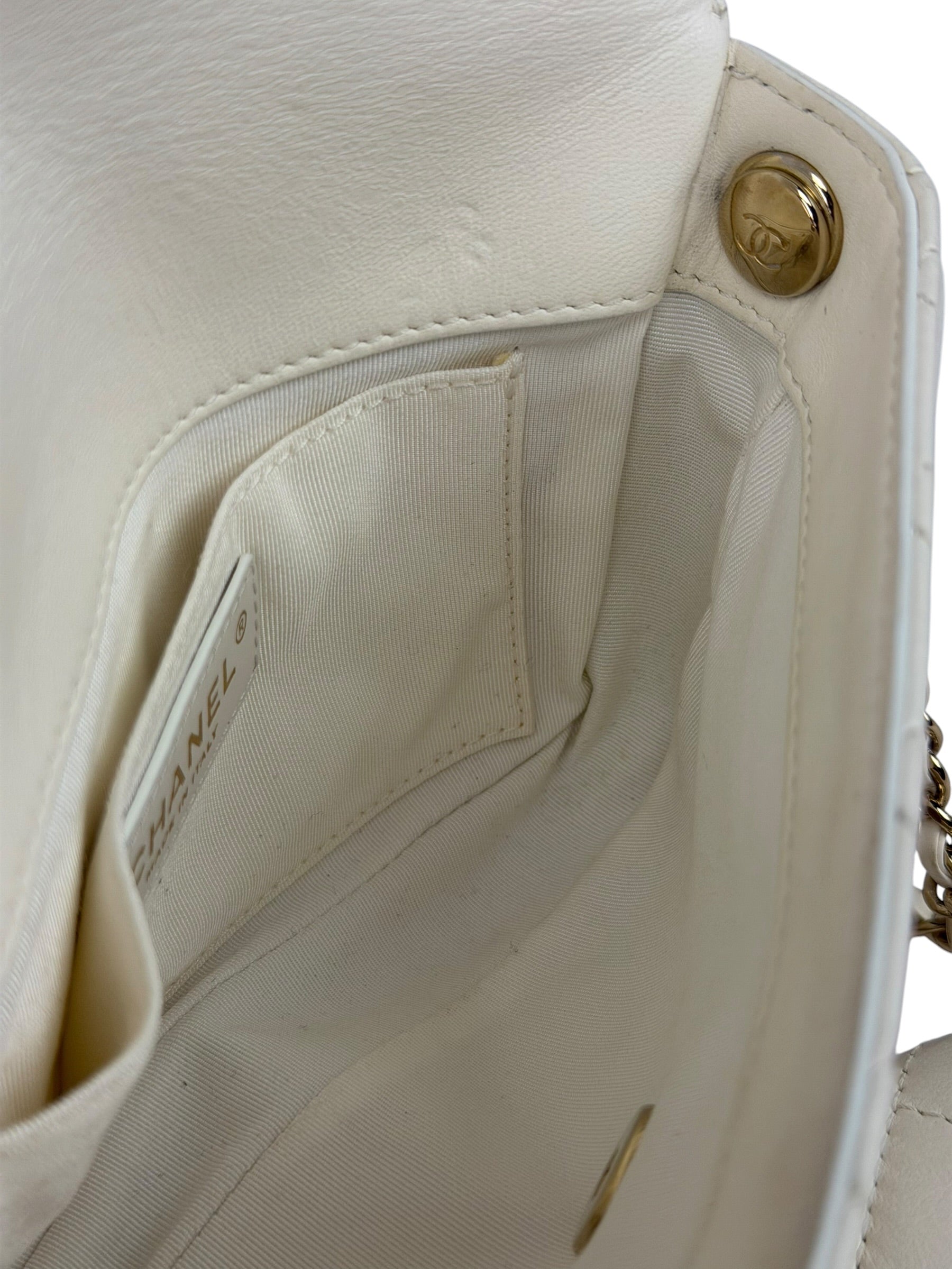 Chanel White Quilted Leather Side-Packs Dual Shoulder Bag 2019