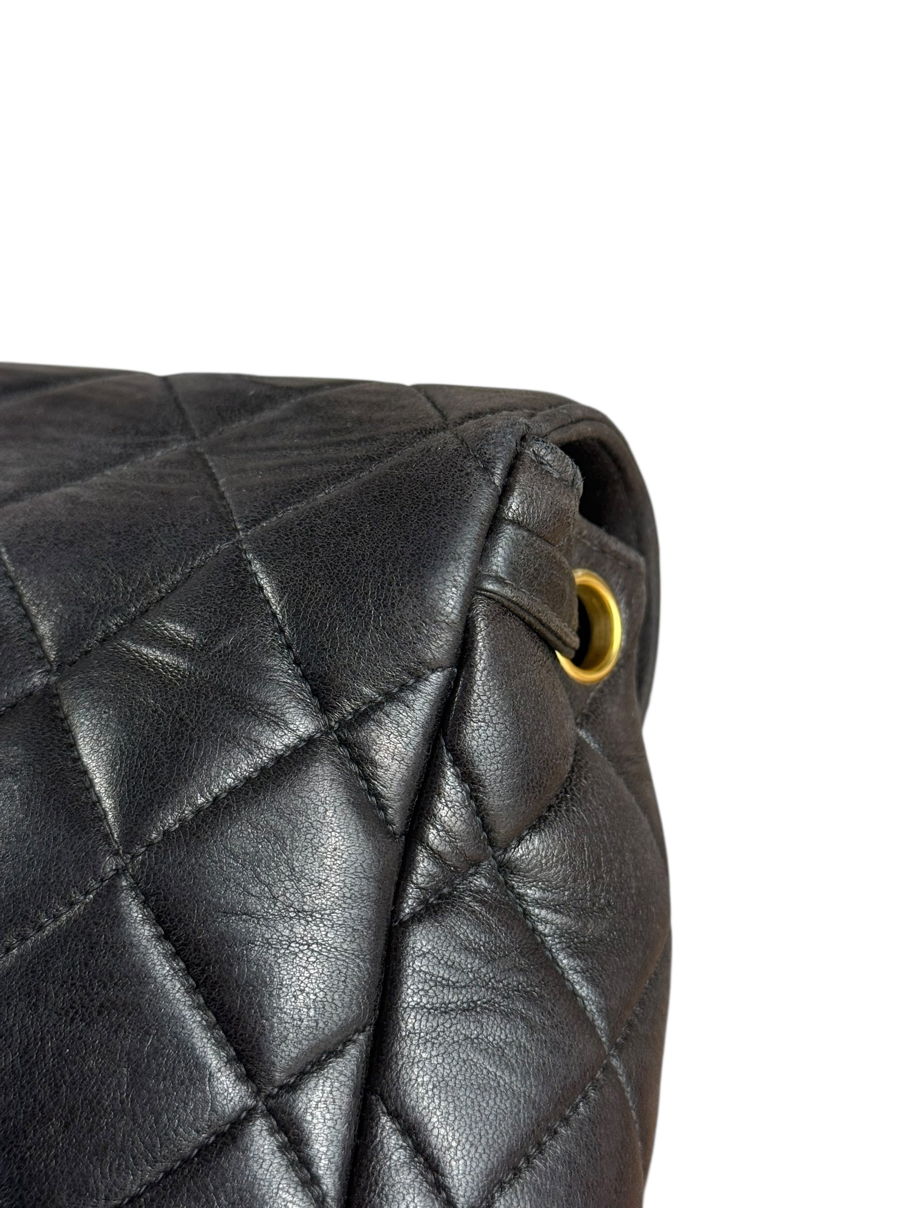 Chanel Black Quilted CC Duma Leather Backpack '97
