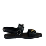 Gucci Black Cordovan Horsebit Sandals