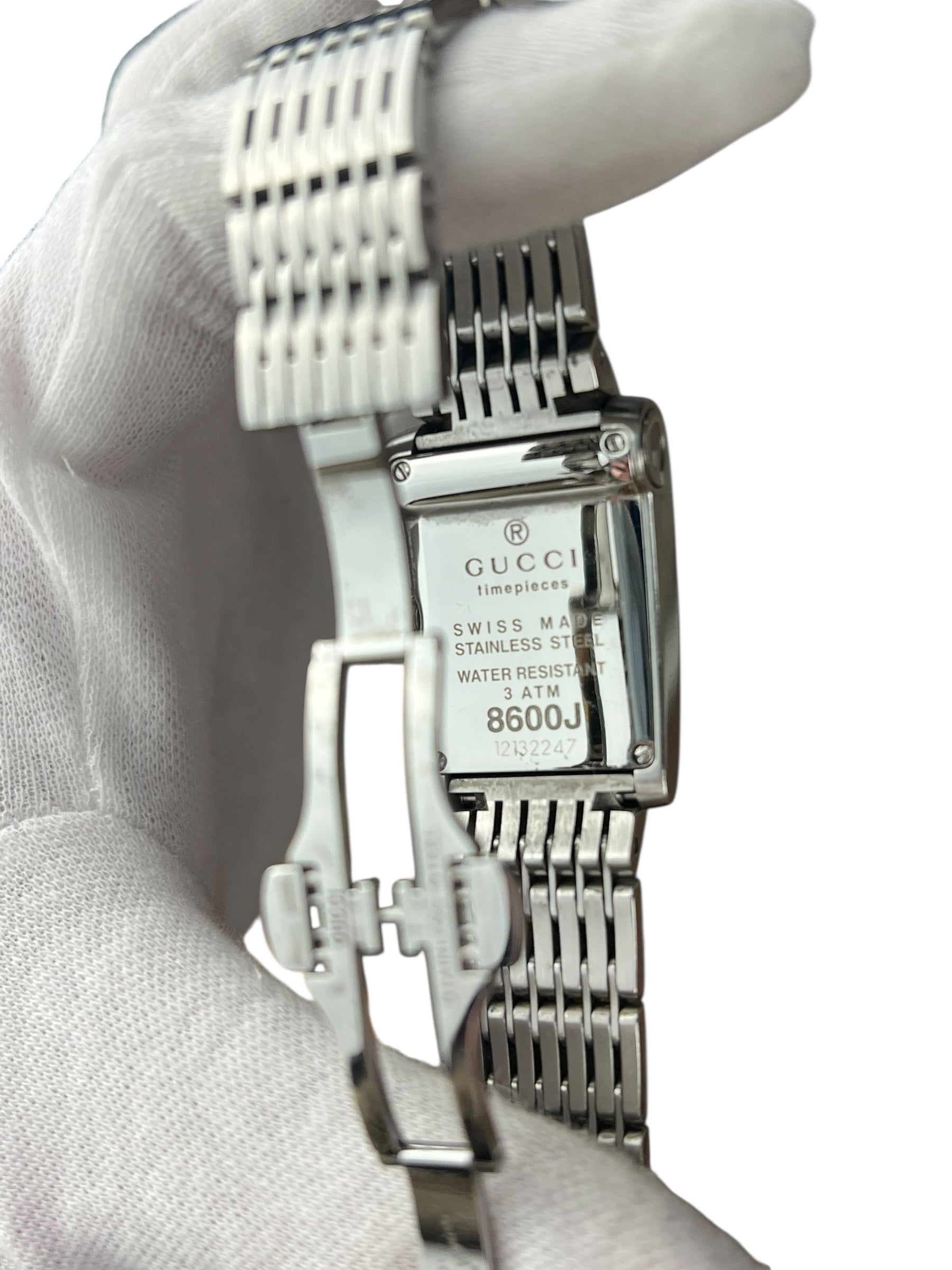 Gucci Black Tank Stainless Band