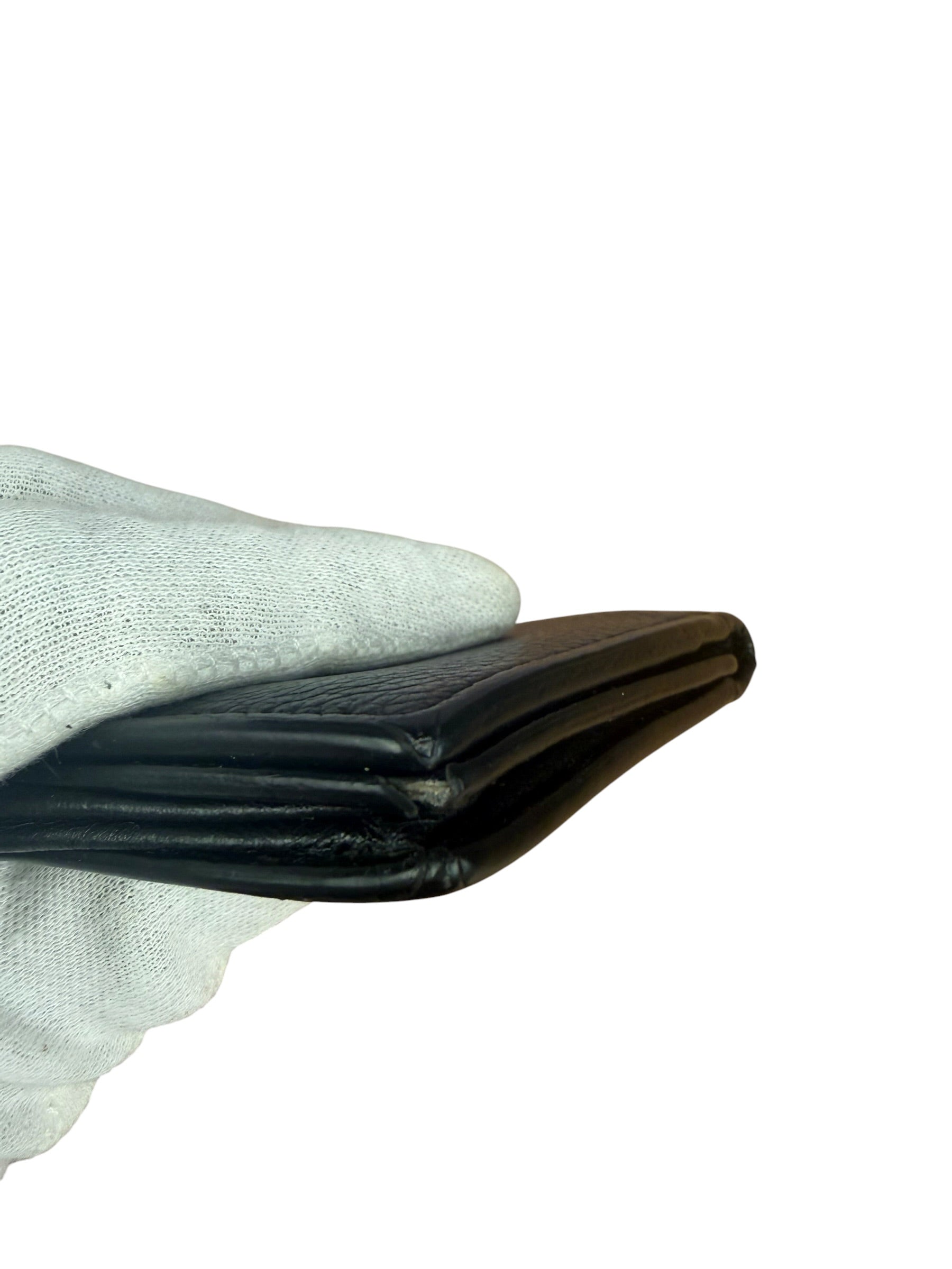 Balenciaga Black Leather Cash Mini Wallet