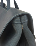 Hermes Black Canvas Leather Valparaiso Handbag