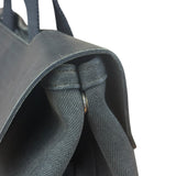Hermes Black Canvas Leather Valparaiso Handbag