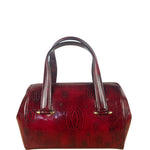 Cartier Red Patent Leather Logo Embossed Handbag