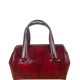 Cartier Red Patent Leather Logo Embossed Handbag