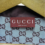 Gucci Brown/Blue Canvas GG Printed Silk Twill Short Sleeve Shirt