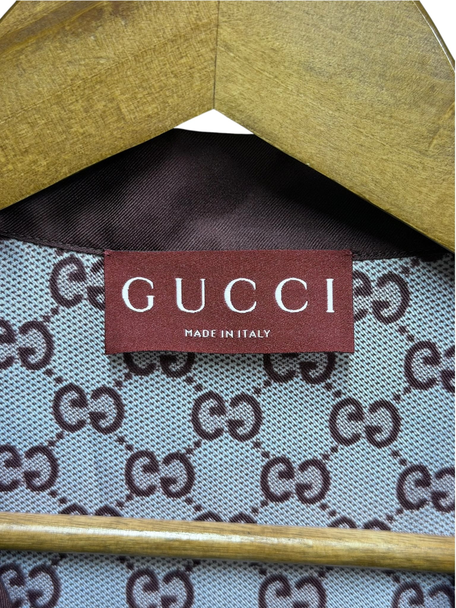 Gucci Brown/Blue Canvas GG Printed Silk Twill Short Sleeve Shirt