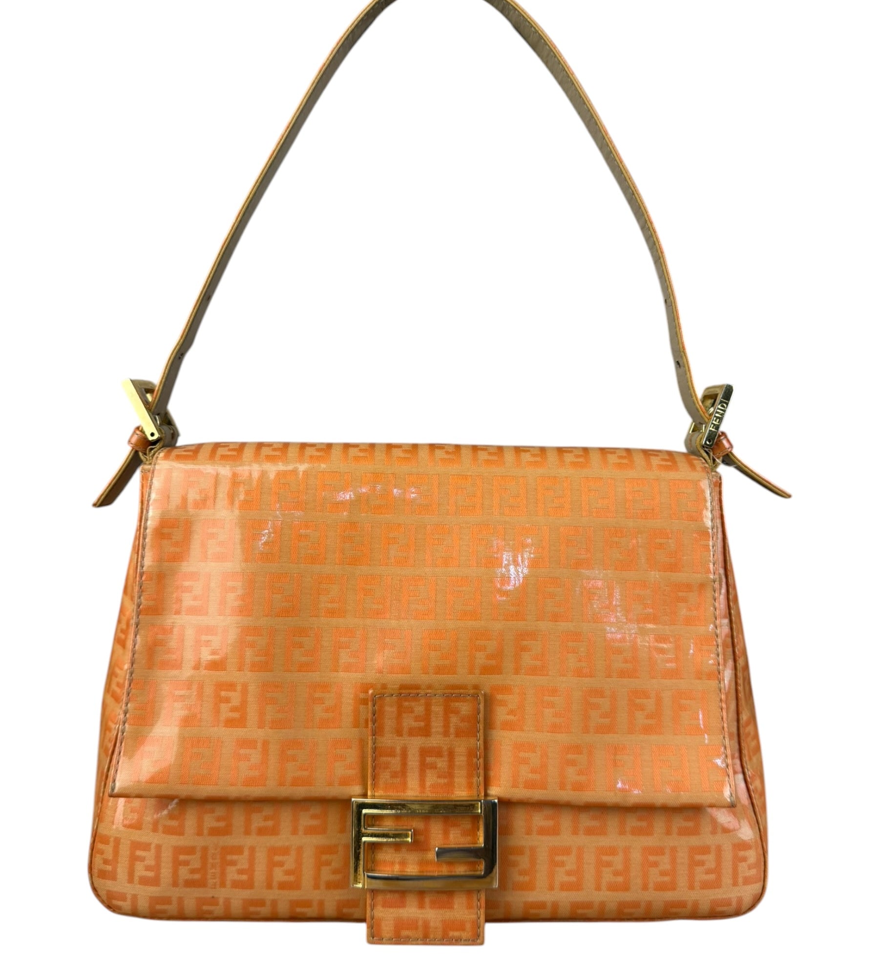 Fendi Zucchino Mamma Baguette Shoulder Bag