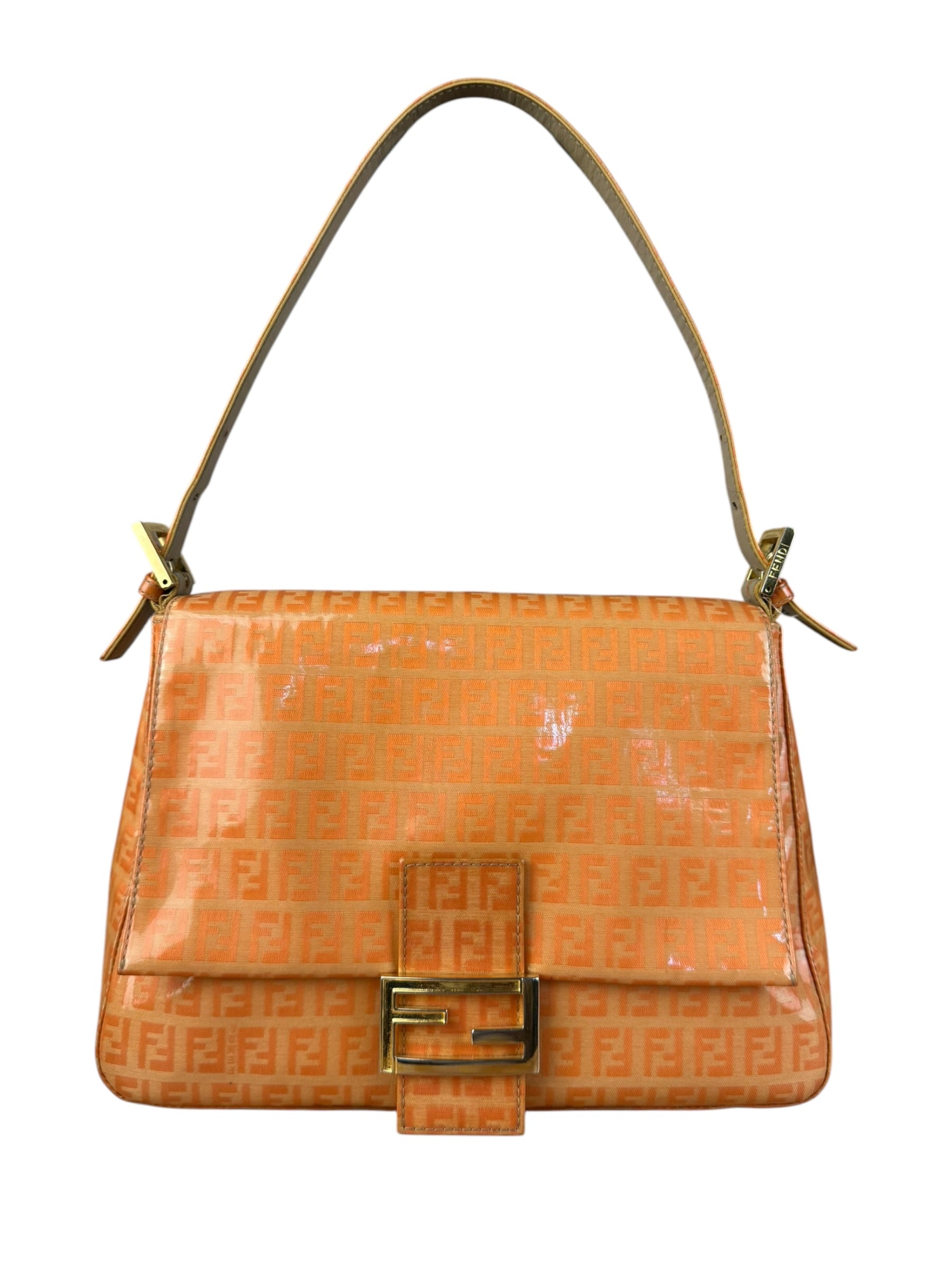 Fendi Zucchino Mamma Baguette Shoulder Bag