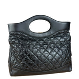 Chanel 31 Black Leather Quilted Shopping Clutch Shoulder Bag 2018