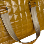 Chanel Vintage Patent Chocolate Bar Bowler Bag