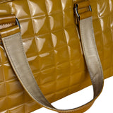 Chanel Vintage Patent Chocolate Bar Bowler Bag