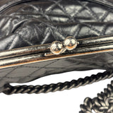 Chanel Black Quilted Lambskin Tabatiere Fold-Over Shoulder Bag 2014