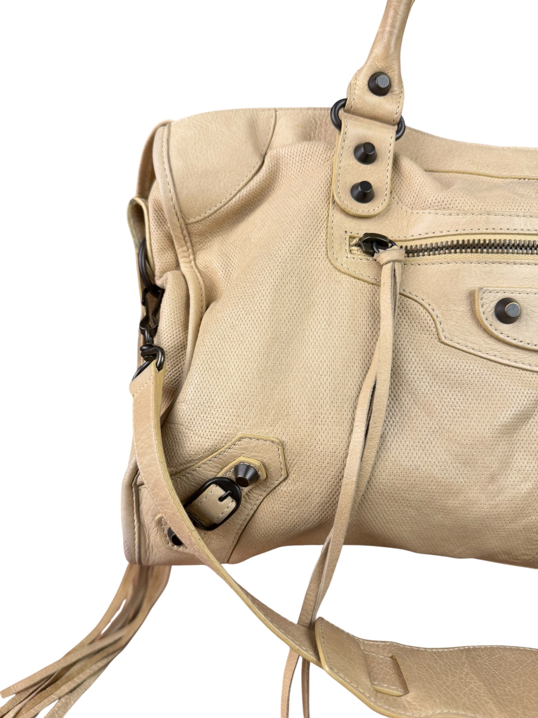 Balenciaga Cream Leather Le City Bag