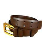 Celine Brown Leather Gold Buckle Belt