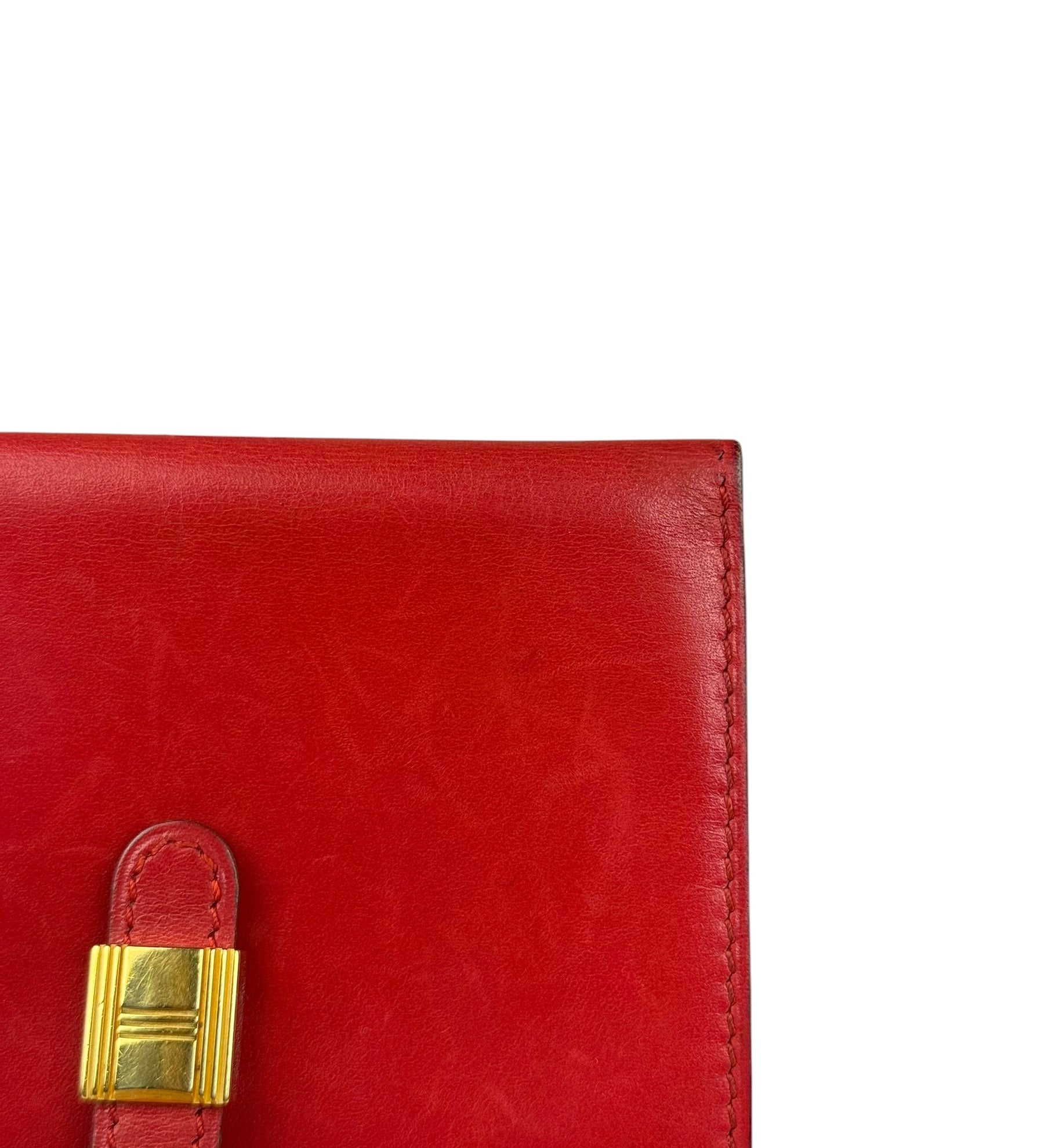 Hermes Red Leather Saumur Diane Boxcalf Cardholder