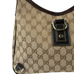 Gucci Brown Leather Trim Abbey D Ring Shoulder Bag