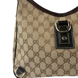 Gucci Brown Leather Trim Abbey D Ring Shoulder Bag