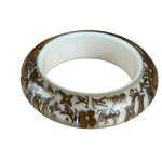 Louis Vuitton Inclusion Bangle Bracelet Silver Resin