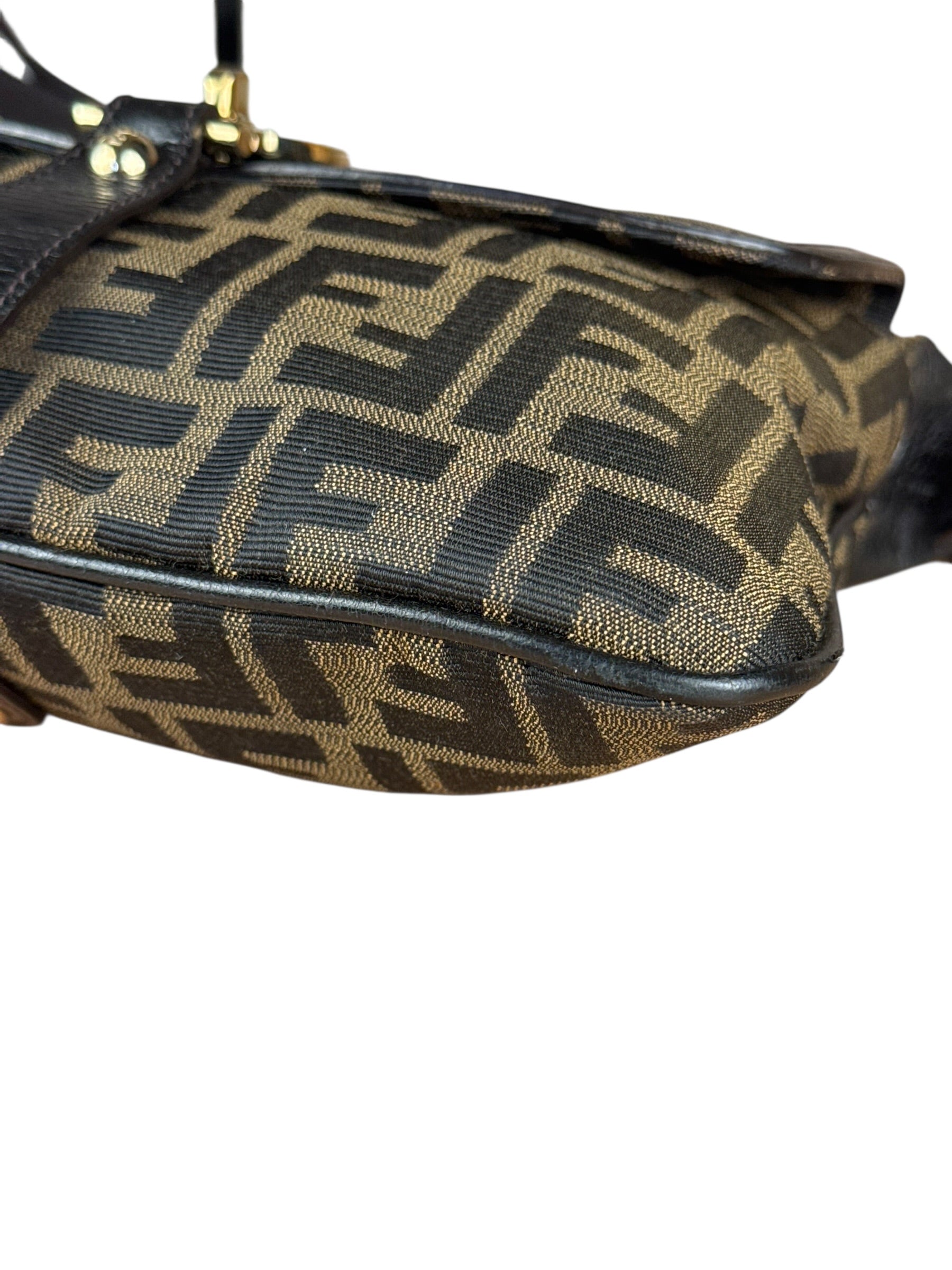 Fendi Vintage Zucca Pattern Canvas Shoulder Bag