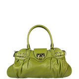 Salvatore Ferragamo Green Leather Marisa Shoulder Bag