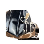 Coach Vintage Trim Leather Hand Drawn Scarf Print Satchel Two-Way Bag