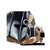 Coach Vintage Trim Leather Hand Drawn Scarf Print Satchel Two-Way Bag