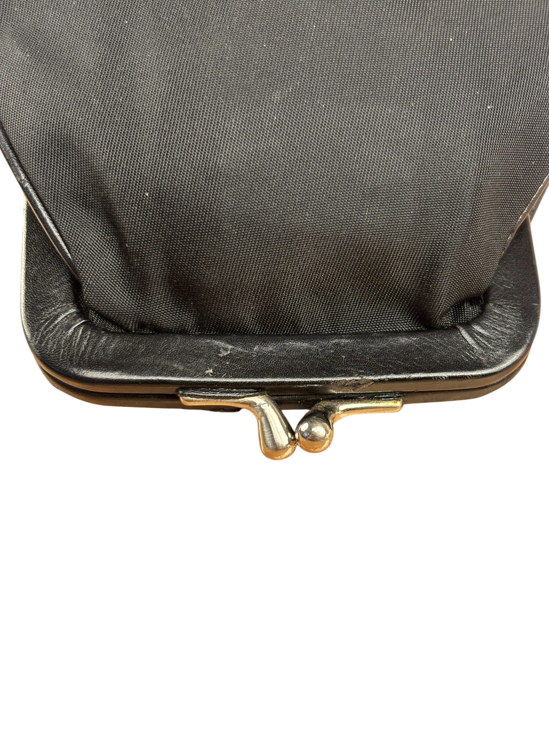 Prada Black Tessuto Nylon Leather Trim Liss-Lock Coin Bag