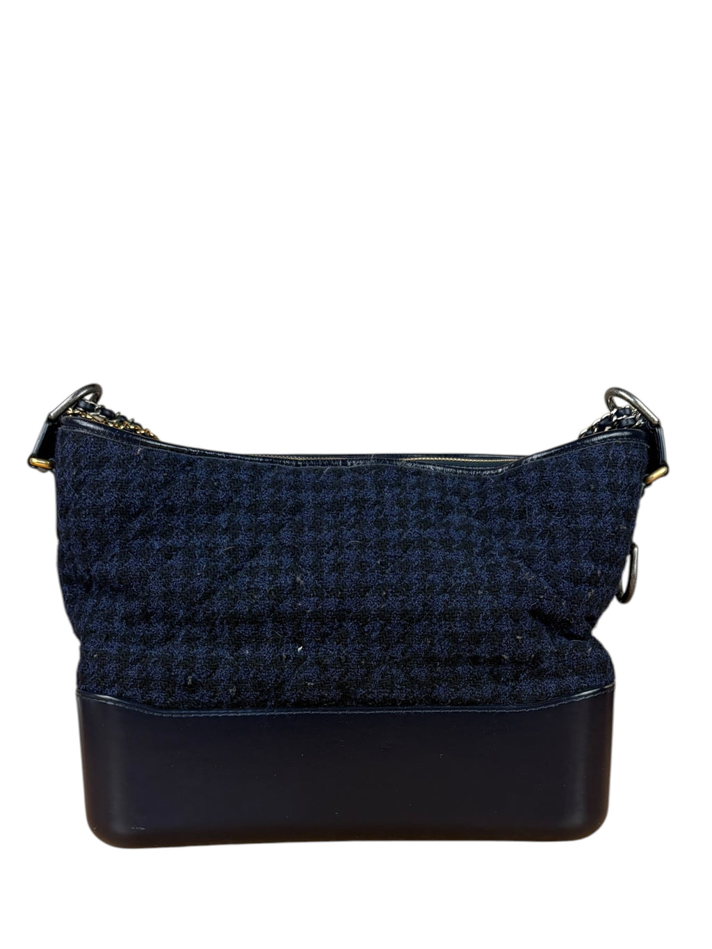 Chanel Navy Leather Trim/Tweed Gabrielle Shoulder Bag