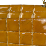 Chanel Gold Patent East West Stitch Flap Bag 2002