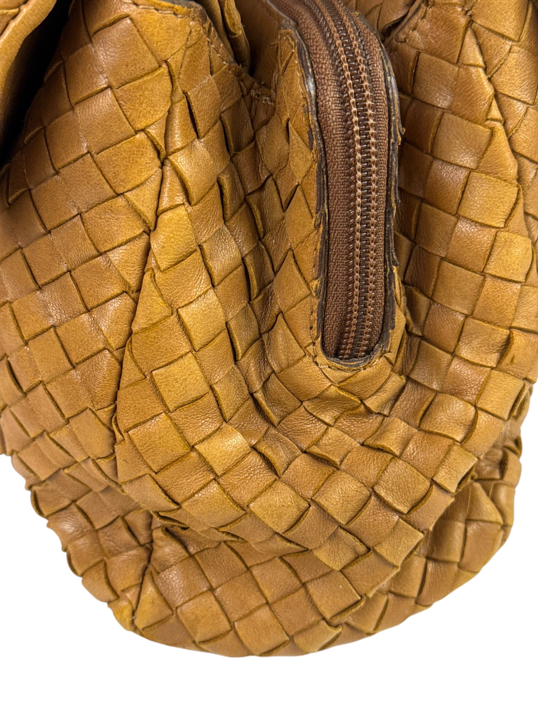 Bottega Veneta Tan Brown Intrecciato Shoulder Bag