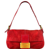 Fendi Baguette Red Suede