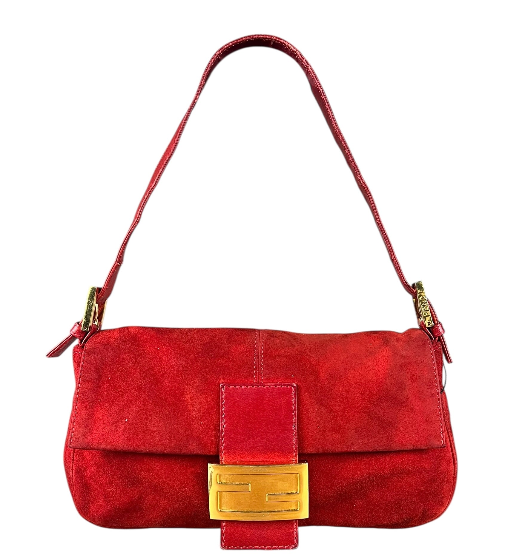 Fendi Baguette Red Suede