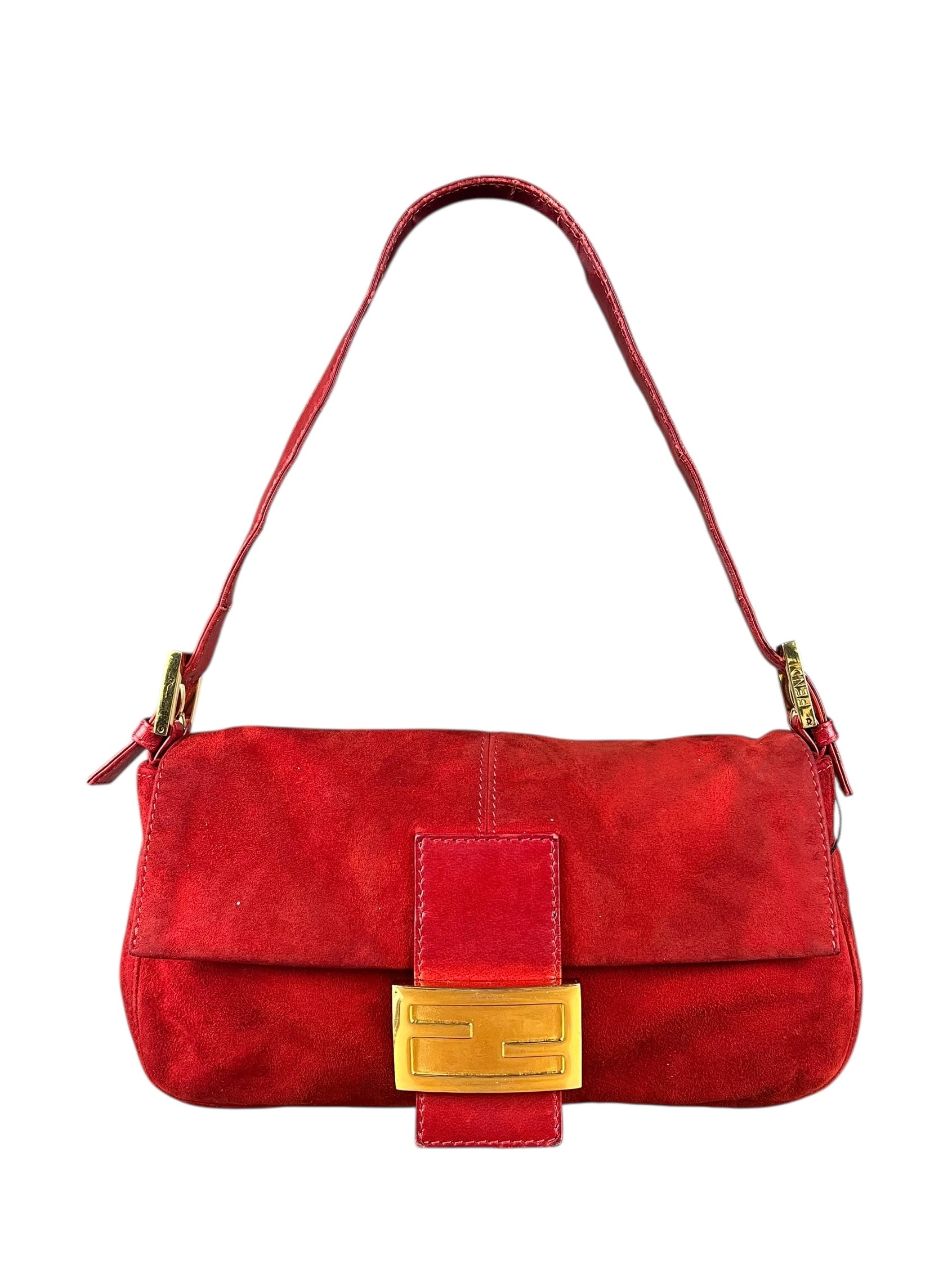 Fendi Baguette Red Suede