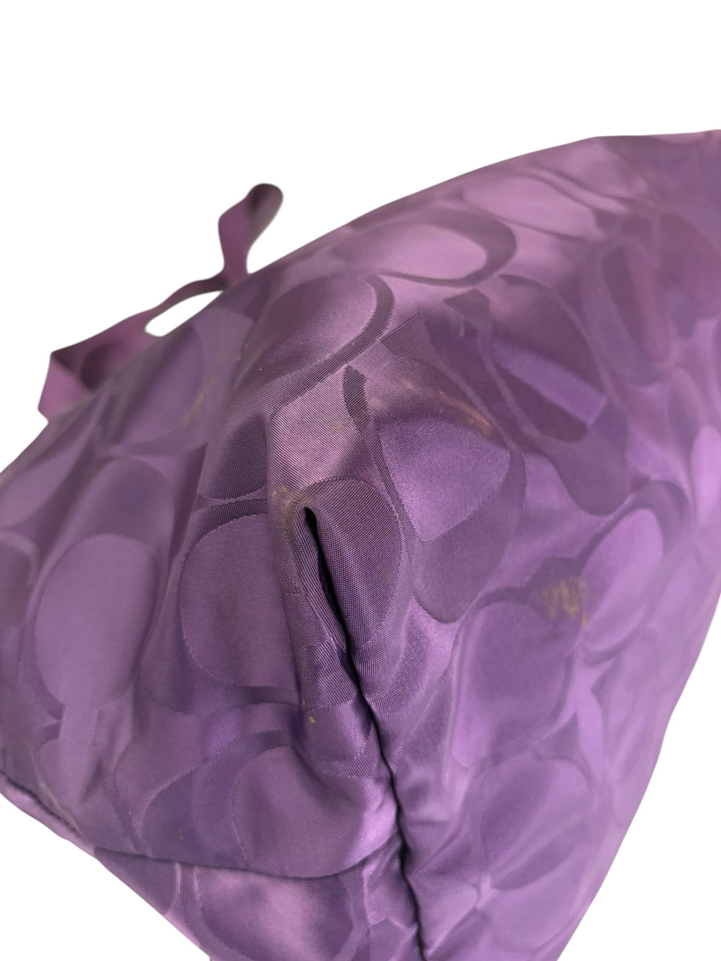 Coach Purple Nylon/Leather Trim Gateway Packable Weekender Tote