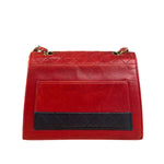 Chanel Red & Navy Trapezoid Flap Bag 1992