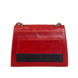 Chanel Red & Navy Trapezoid Flap Bag 1992