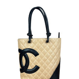 Chanel Tan Quilted Leather Ligne Cambon Tote Bag 2004
