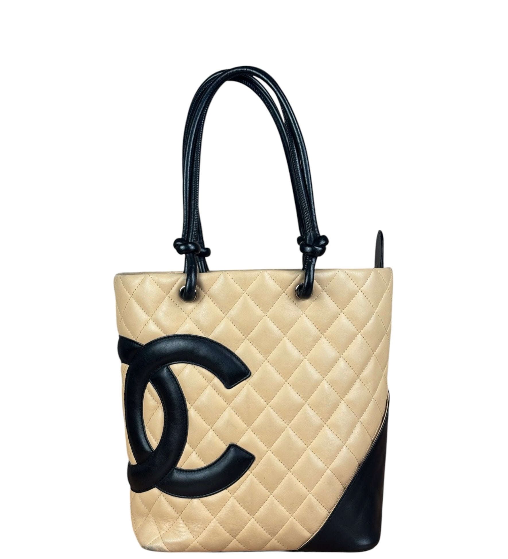 Chanel Tan Quilted Leather Ligne Cambon Tote Bag 2004