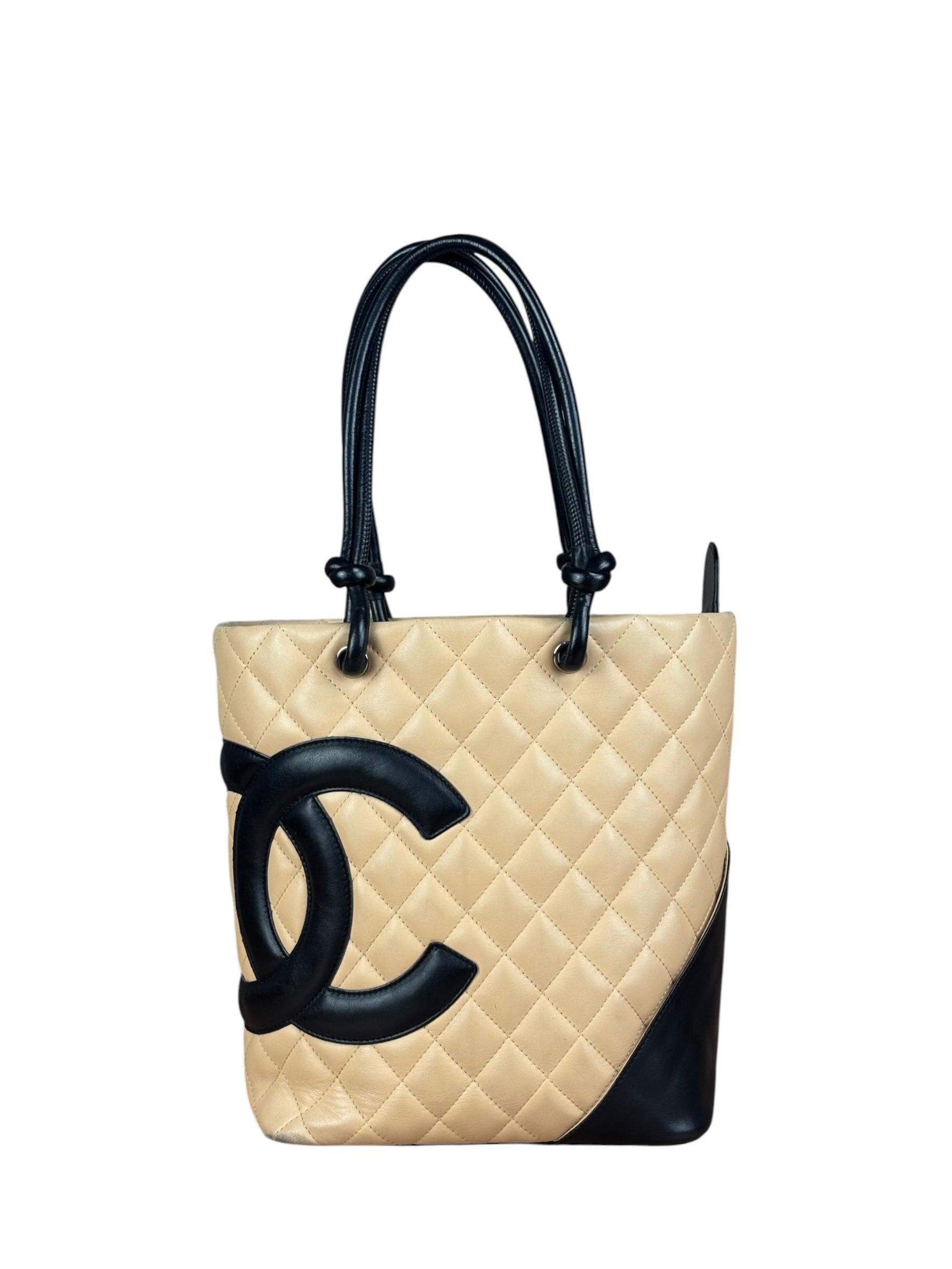 Chanel Tan Quilted Leather Ligne Cambon Tote Bag 2004