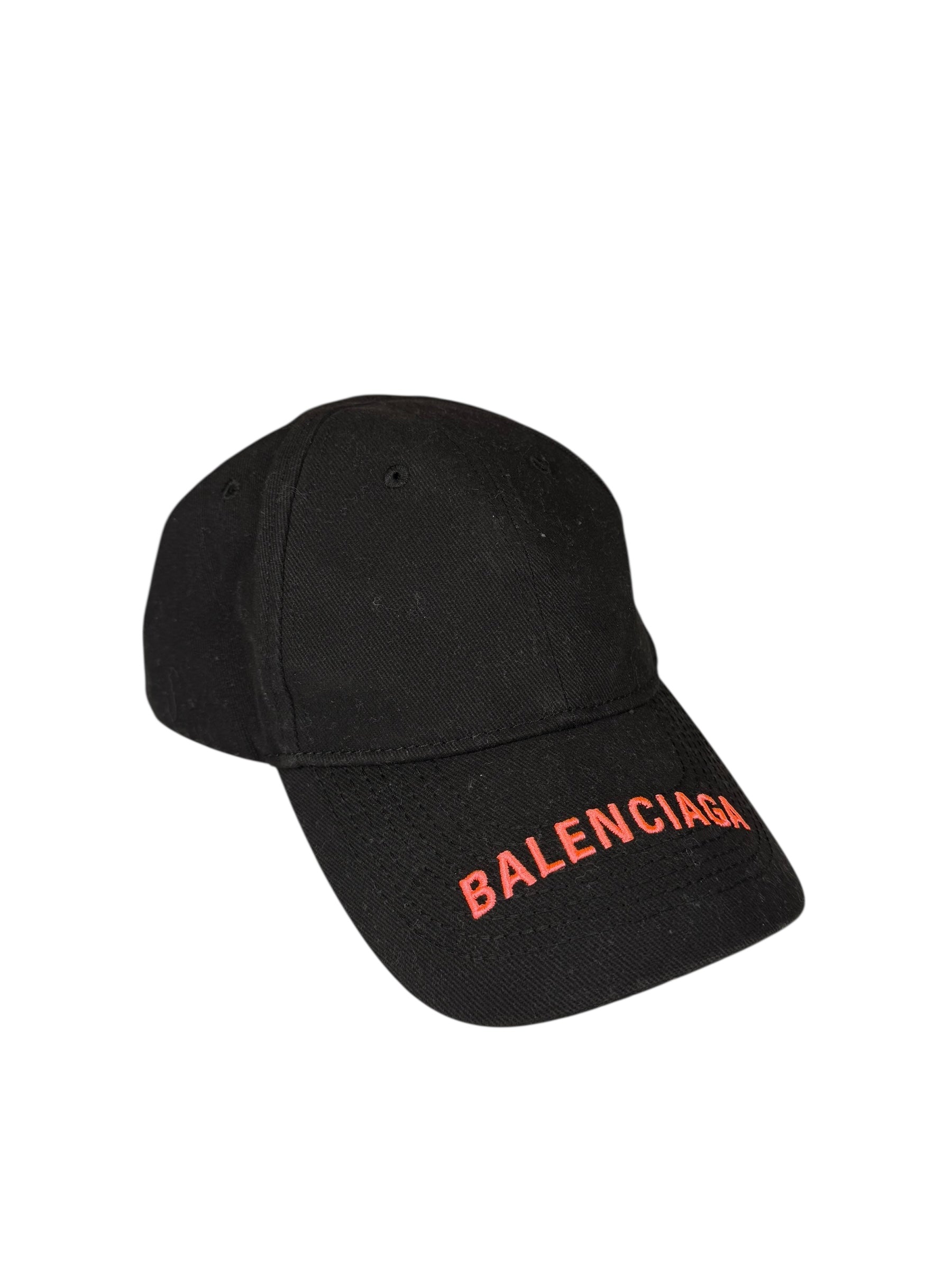 Balenciaga Black Neon Pink Logo Cap