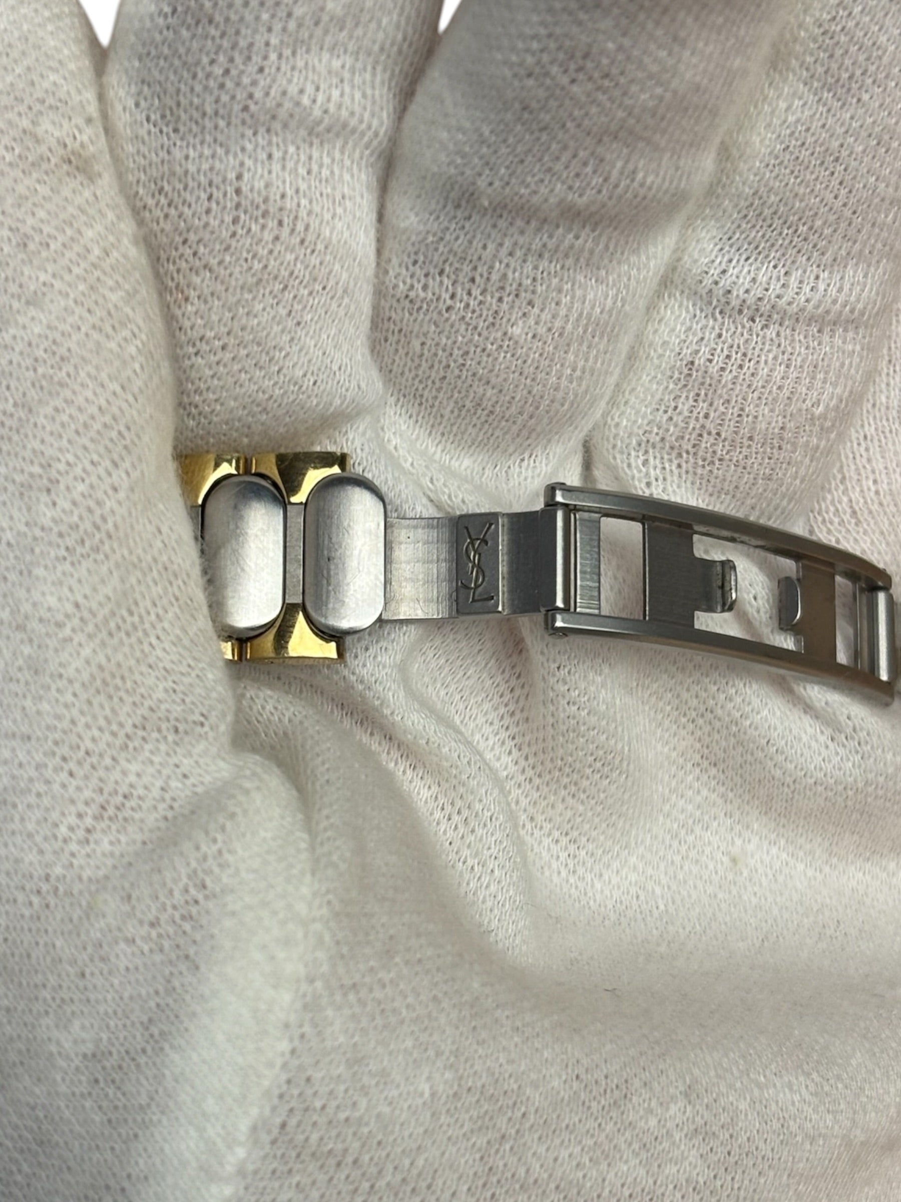 YSL 2 Tone Round Dial Navy Bezel