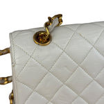 Chanel White Calfskin Square Mini Flap 1994