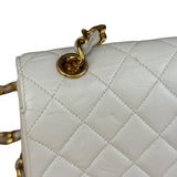 Chanel White Calfskin Square Mini Flap 1994