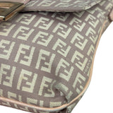 Fendi Pastel Pink Leather Trim Zucca Flap Vitello Tube Messenger Bag